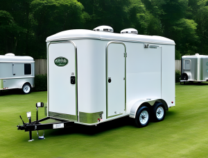 General director of a huge investing hedge is using a portable restroom trailer on a VIP BBQ party